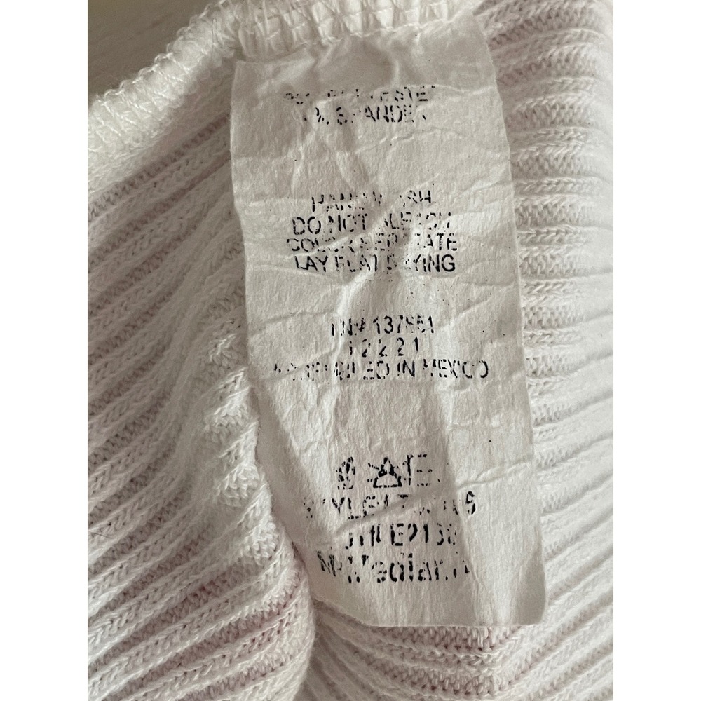 White Cardigan Women's Medium Live in the Moment Ribbed Cropped Coquette Cottage - Picture 7 of 7